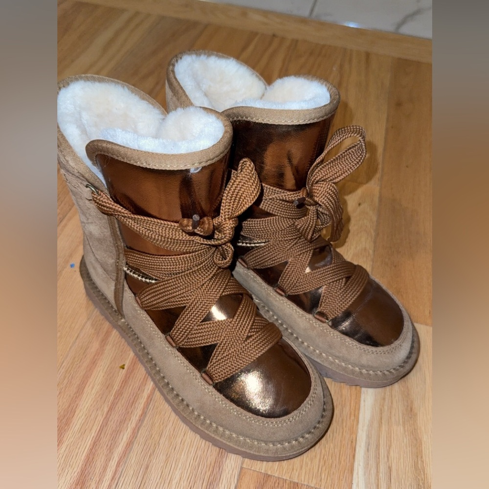 Brown and Bronze Winter Boots